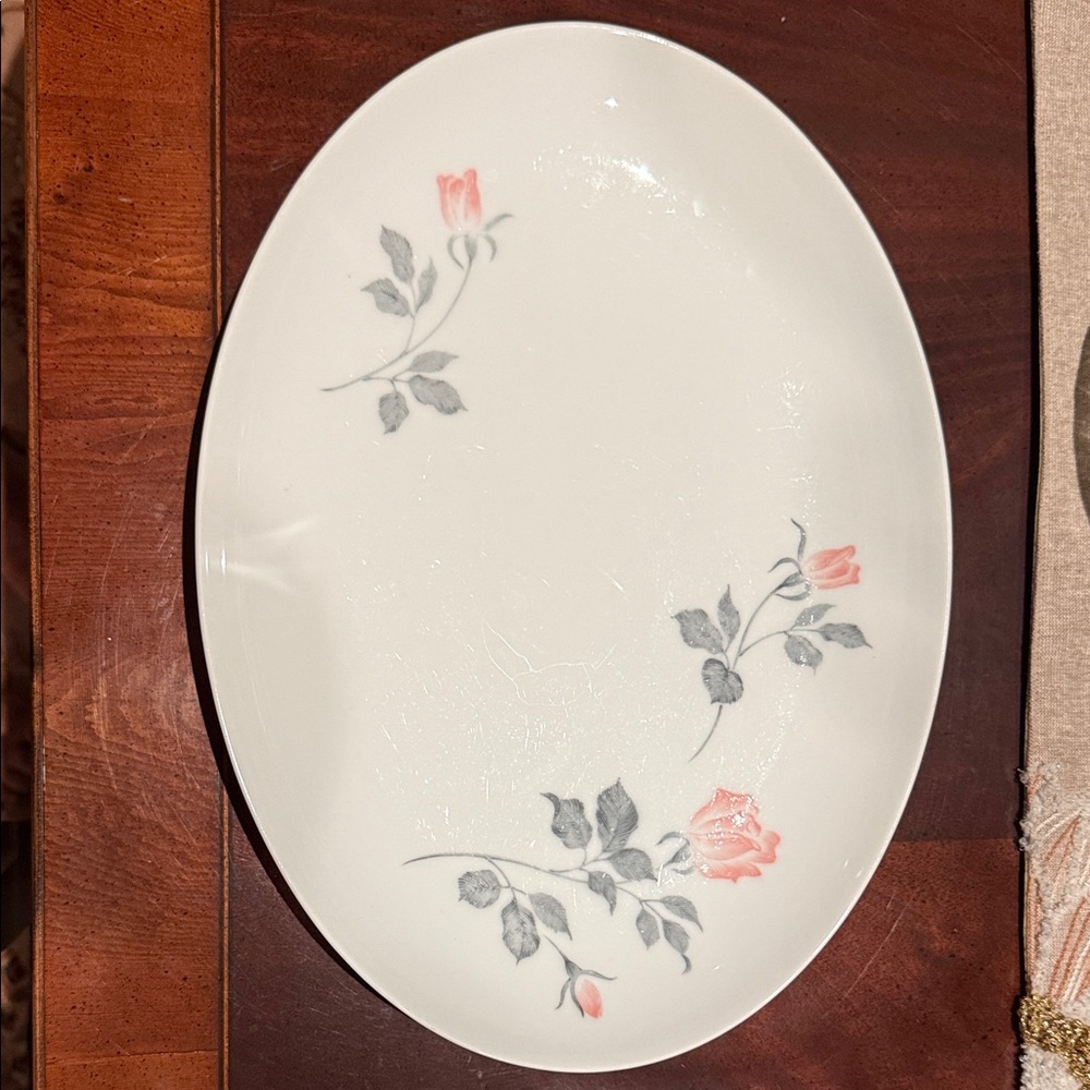 Elegant Floral Oval Platter